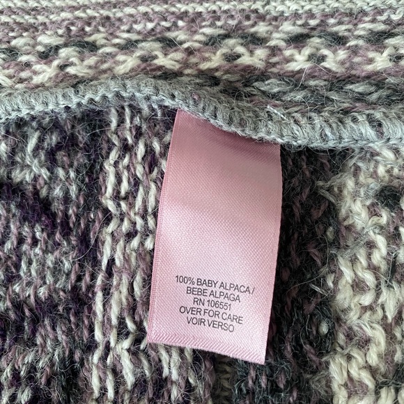 Calypso St. Barth 100% Baby Alpaca Cardigan Sweater Gray Pink Beaded, tassel S - Picture 5 of 16